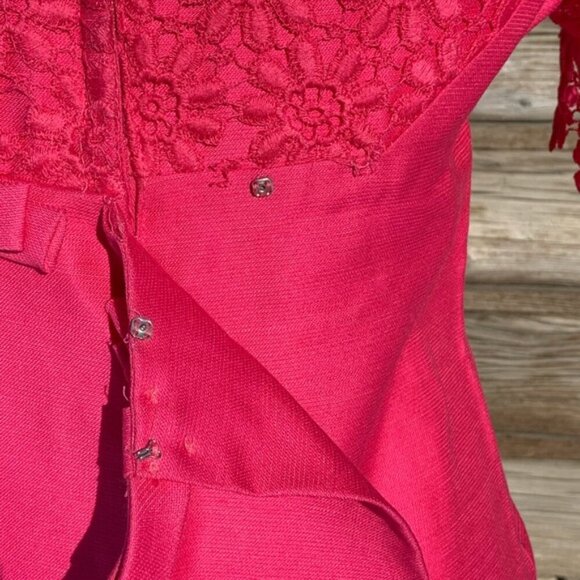 Vintage Floral Lace Pink Gown Size Medium - Picture 8 of 9